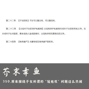 350.原来围绕子女所谓的“冠姓权”问题这么热闹