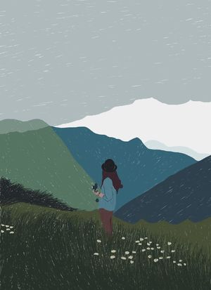 她收集天空的碎片，拼凑孤独