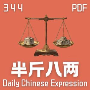 Daily Chinese Expression 344「半斤八两」 Chinese podcast -Speak Chinese with Da Peng #汉语俗语和习惯用语