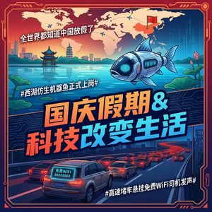 全世界都知道中国放假了！西湖仿生机器鱼正式上岗！网友：科技改变生活！