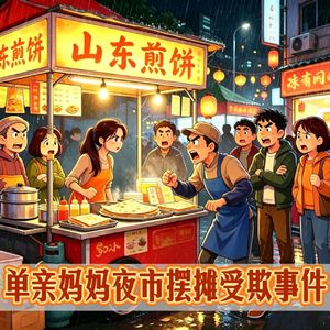 单亲妈妈夜市摆摊受欺，网友一句话激发了一座城的正义感！