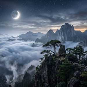 6分钟入睡 | 黄山云海月夜·奇松温泉与星光安眠故事