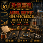 外资重磅第61期｜订单暴涨280%，净利润只增4.83%：AI缺电，到底谁在收银？