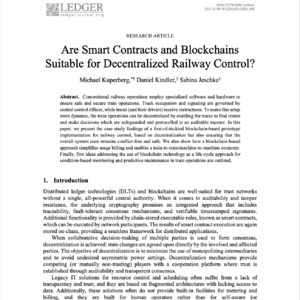 【第419期】(Ledger)区块链颠覆铁路?从中心化到“火车自治”:智能合约如何重塑天价级安全控制系统与M2M经济