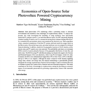 【第431期】(Ledger)太阳能挖矿是真绿色福音还是伪科学?——经济模型揭秘:规模、地点与比特币的千倍回报潜力