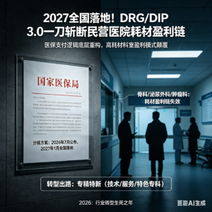 2027 全国落地！DRG/DIP 3.0 一刀斩断民营医院耗材盈利链