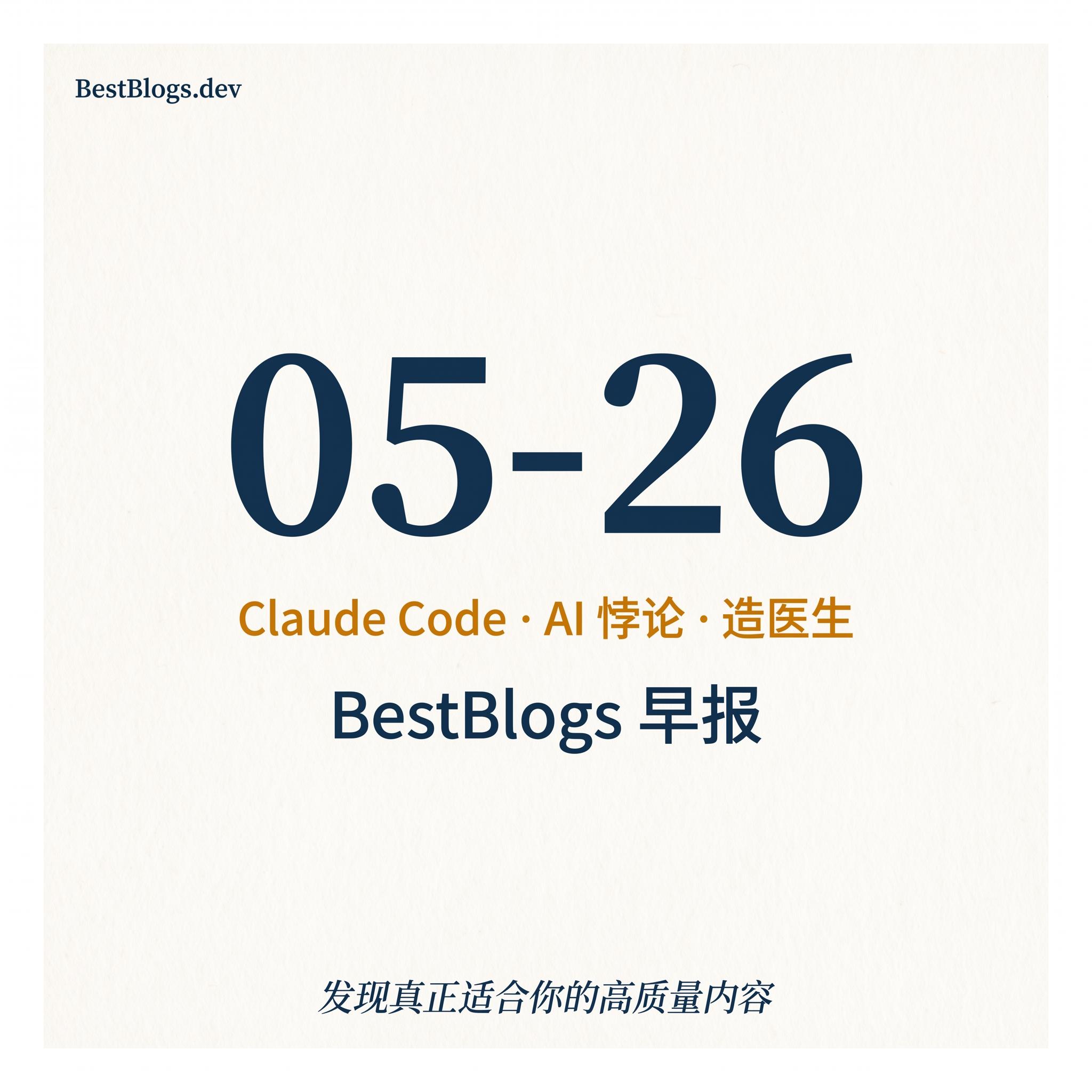 EP68 · Claude Code 实践、AI 悖论、百川造医生 · 05-26 早报 episode artwork