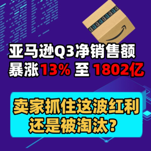 亚马逊Q3净销售额暴涨13%至1802亿，卖家抓住这波红利还是被淘汰？|跨境趋势谈070