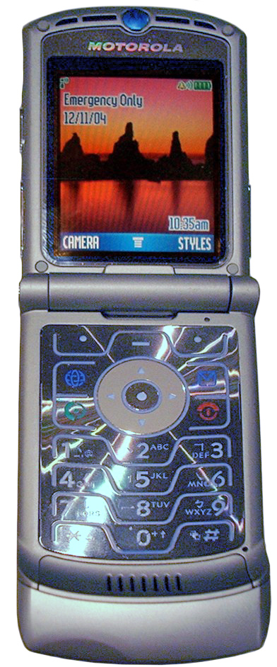 RAZR V3 银色打开状态