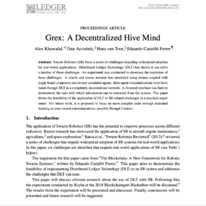 【第413期】(Ledger)群体机器人“蜂巢思维”如何实现?DLT(分布式账本)技术破解协调、信任与监管六大核心挑战