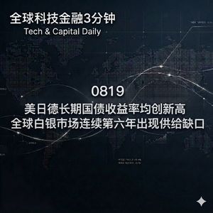 0819 美日德长期国债收益率均创新高 全球白银市场连续第六年出现供给缺口
