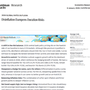 高盛：2026 年 1 月 6 日全球利率展望