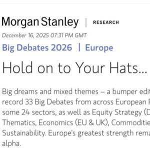 摩根士丹利126重磅报告：全球投资黑马市场——欧洲！