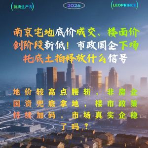 南京宅地底价成交、楼面价创阶段新低！市政国企下场托底土拍释放什么信号