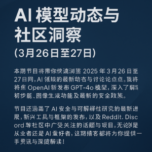 AI 模型动态与社区洞察（3月26日至27日）
