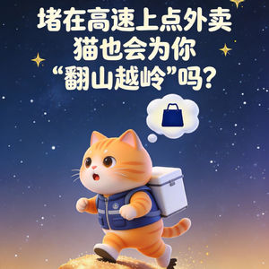 堵在高速上点外卖，猫也会为你“翻山越岭”