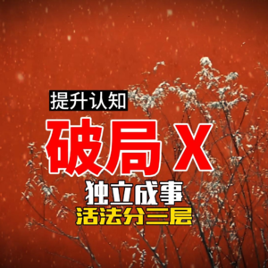 破局Ⅹ 独立成事 活法分三层