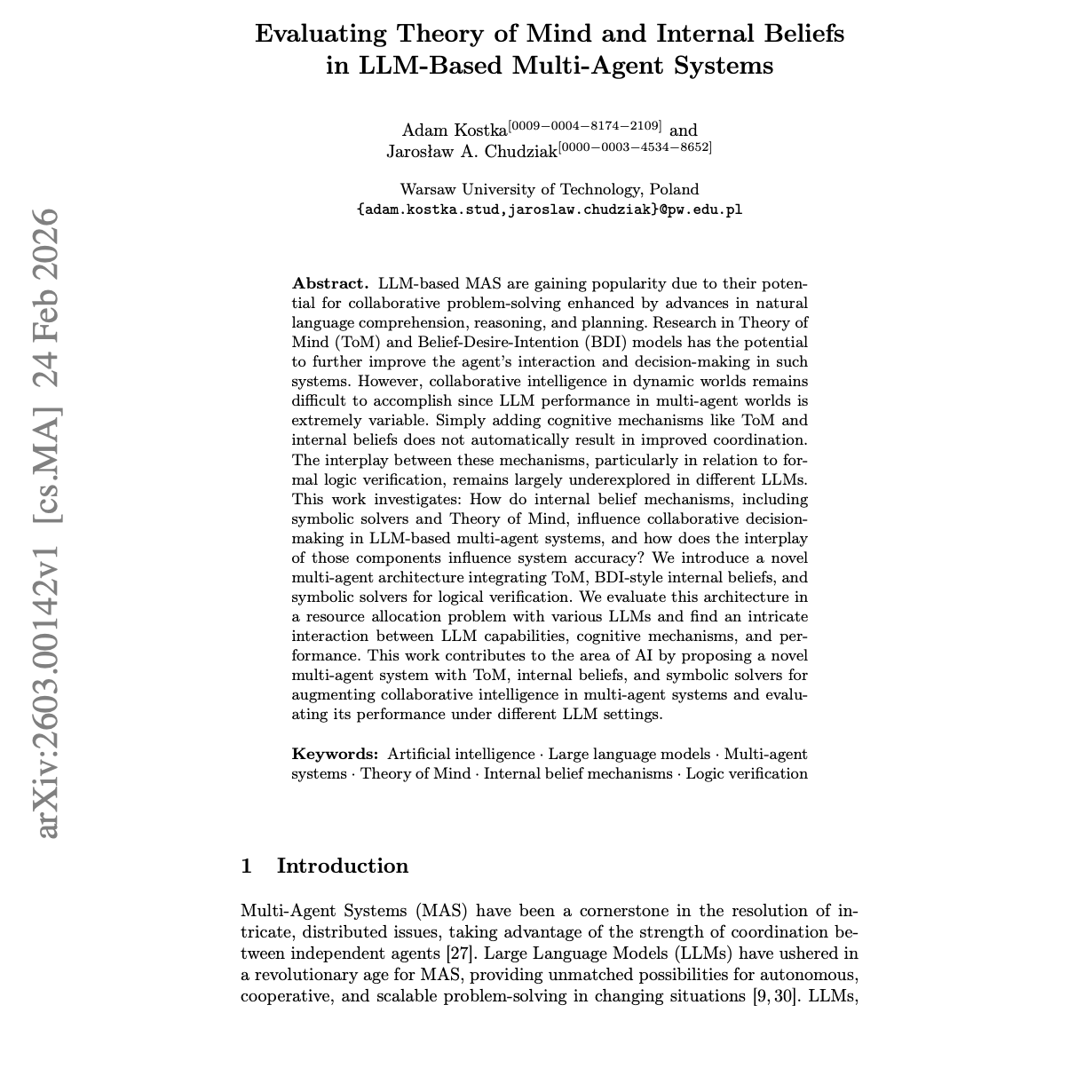 【第566期】大语言模型多智能体系统的心理理论与内部信念评估