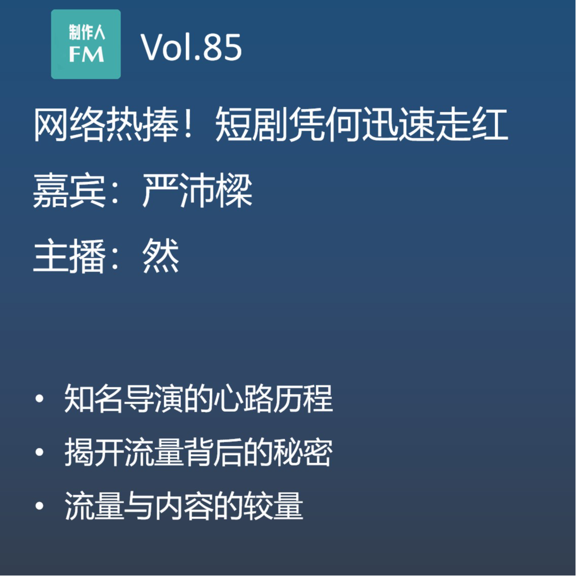 cover of episode Vol.85 短剧凭何迅速走红？《季总，您的马甲又叒掉了》严沛樑导演专访（1）