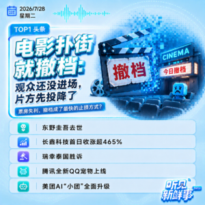 0728|电影集体撤档;东野圭吾去世;长鑫科技上市创纪录;瑞幸泰国胜诉