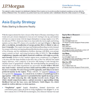 摩根大通重磅：亚洲股市正低估能源冲击，中国成区域最优选择