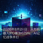 2026年8月：机器人IPO暴涨629%，AI记忆战争开打