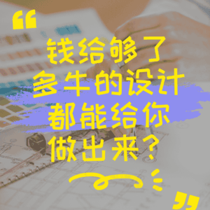 钱给够了多牛的设计都能给你做出来？