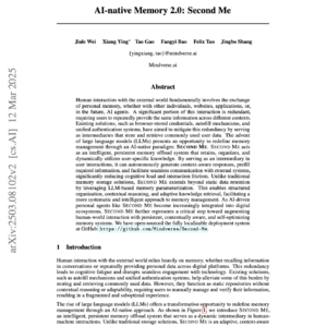【第253期】SECOND ME：AI-Native Memory Management