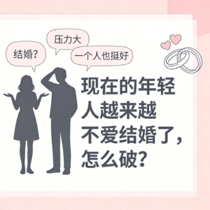 001现代的年轻人越来越不爱结婚了，怎么破？
