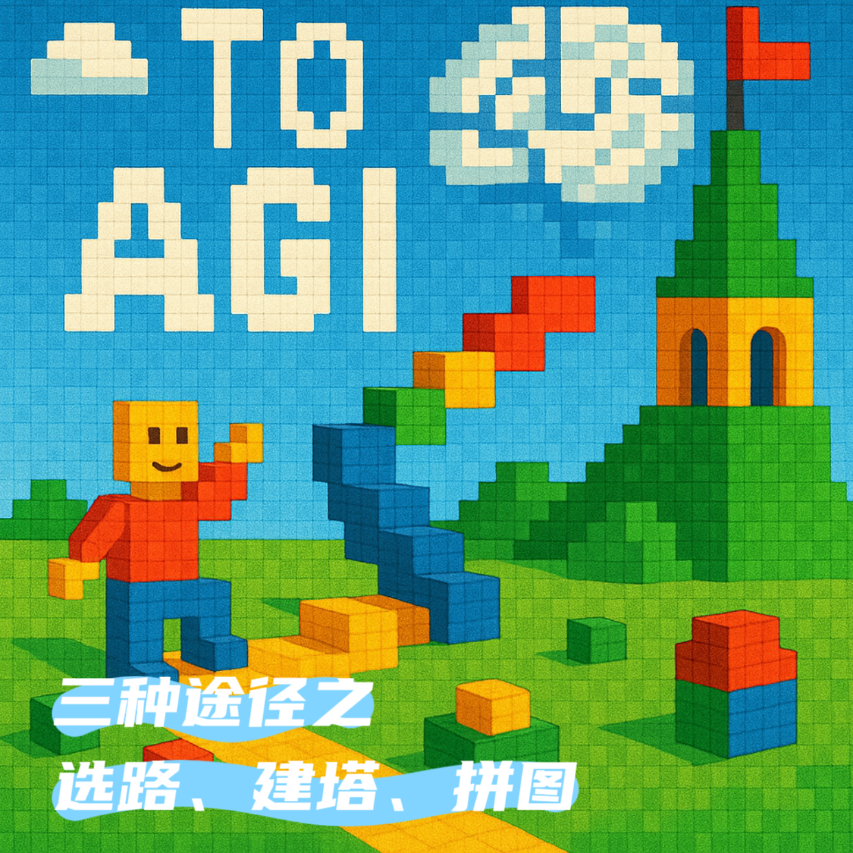 cover of episode #92 走向AGI：三种途径之选路、建塔、拼图