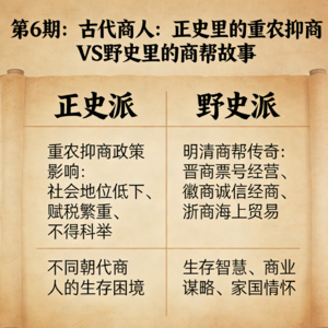 官史轻贱，民间传奇：古代商人双面记