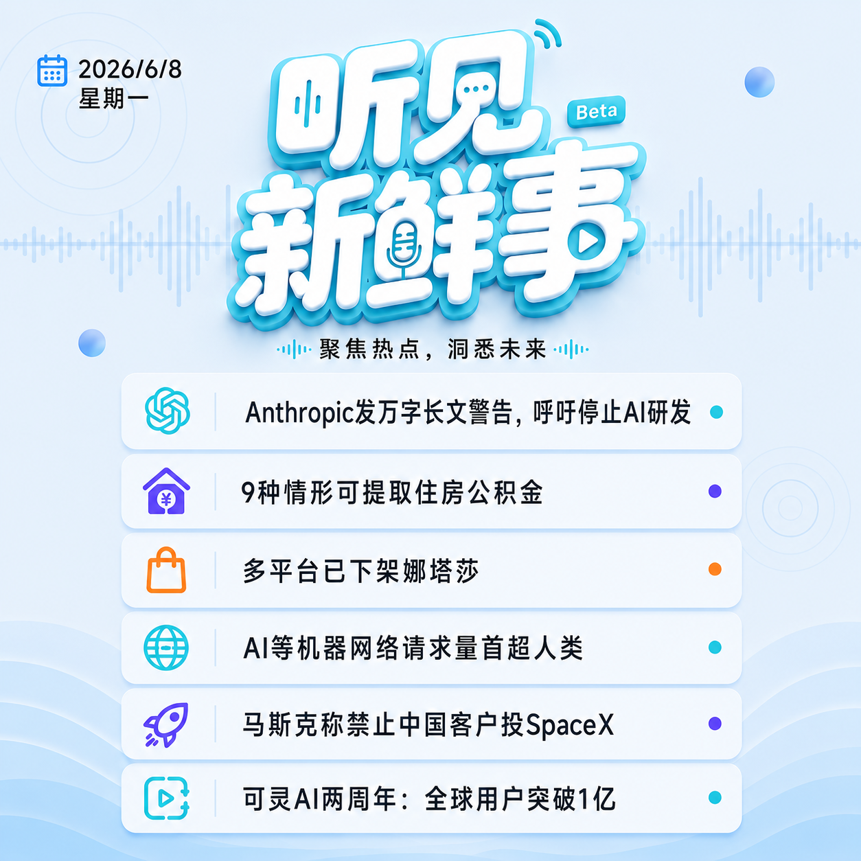 0608｜Anthropic呼吁停止AI研发;9种情形可提公积金;AI网络请求量首超人类 episode artwork