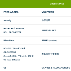 Fuji Rock 2025 - 预热Green舞台