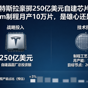 特斯拉豪掷250亿美元自建芯片厂，2nm制程月产10万片，是雄心还是画饼？