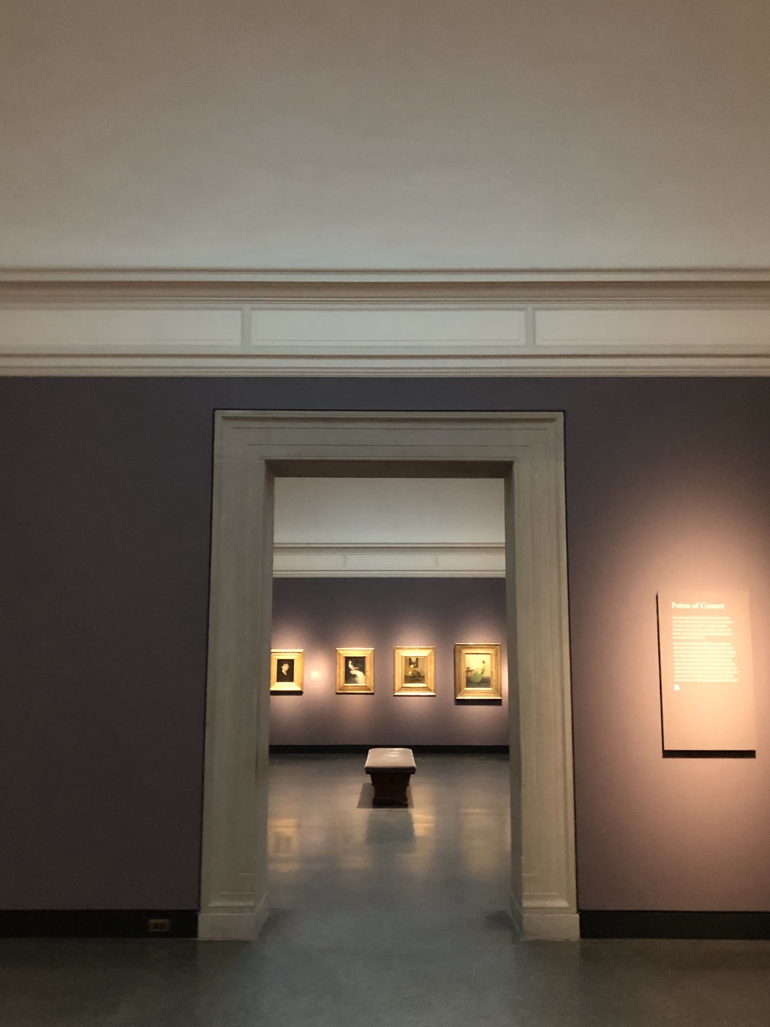 弗利尔美术馆展厅门洞与局部照亮的绘画