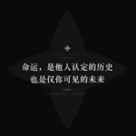命运，是任人评说的历史，也是仅你可见的未来