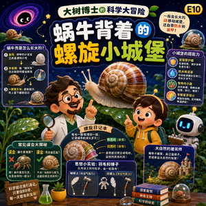 E10-蜗牛背着的螺旋小城堡|自然