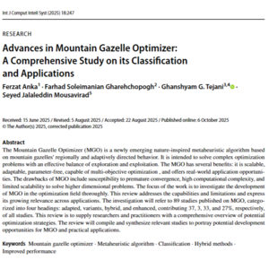 《山瞪羚优化器的进展：其分类与应用的全面研究》