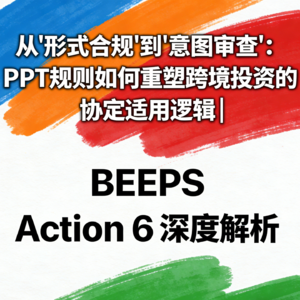 DAY.28 BEPS Action 6 从形式合规到意图审查：PPT规则如何重塑跨境投资的协定适用逻辑
