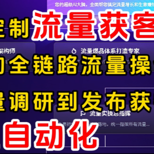 专业定制流量获客AI大模型赋能的全链路流量操作系统