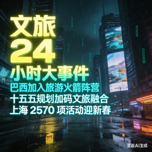 1.13文旅前哨-文旅 24 小时大事件：十五五规划加码文旅融合、上海 2570 项活动迎新春、巴西加入旅游火箭阵营