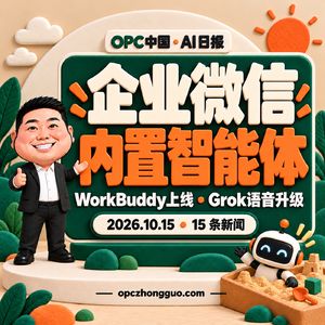 10月15日 AI日报｜企业微信内置WorkBuddy，Grok语音升级