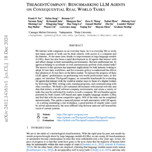 【第159期】TheAgentCompany:评估 AI 代理在真实工作场景中执行任务的新基准