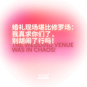 婚礼现场堪比修罗场：我真求你们了，别胡闹了行吗！