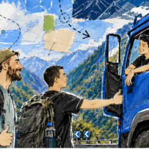 陕西山路旁,拥有千万粉丝的Lex Fridman,搭上了一辆卡车