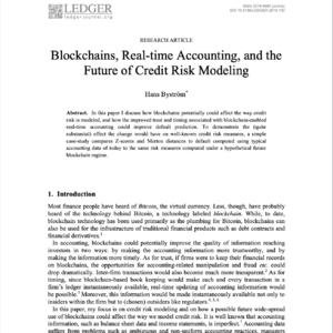 【第400期】(Ledger)区块链“实时会计”:如何让Z分数和默顿模型升级,提前一个月预警公司违约风险?