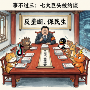 事不过三，阿里巴巴、抖音、腾讯等7家企业被约谈