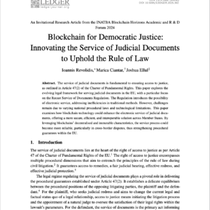 【第446期】(Ledger)区块链如何解决跨境诉讼文书送达难题