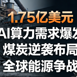 AI算力告急 + 能源博弈！特朗普 1.75 亿美元逆势押煤，要重塑全球能源棋局？