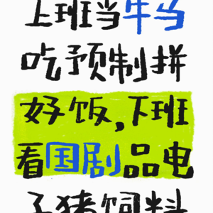 上班当牛马吃预制拼好饭，下班看国剧品电子猪饲料